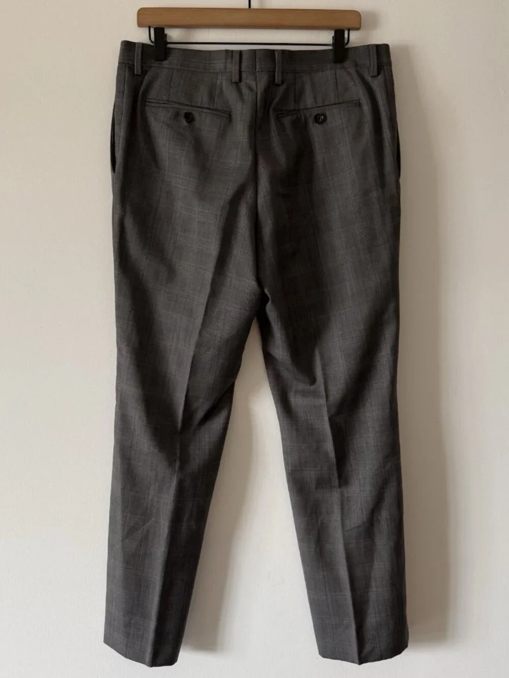 Banana Republic‎ Dress Pants Mens 33X30 Plaid Gray Wool Classic Fit Office Event